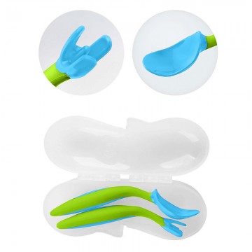 B.box Toddler cutlery set - ocean breeze 儿童训练叉勺餐具套装 蓝绿色