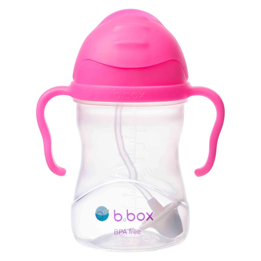 Bbox 婴幼儿重力球吸管杯（荧光粉）pink pom 240ml