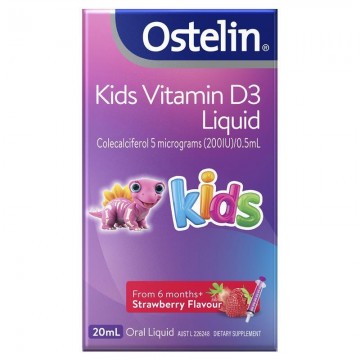 Ostelin Kids Vitamin D Liquid 20ml 婴儿幼儿儿童维生素D3液体VD滴剂 20ml 草莓味