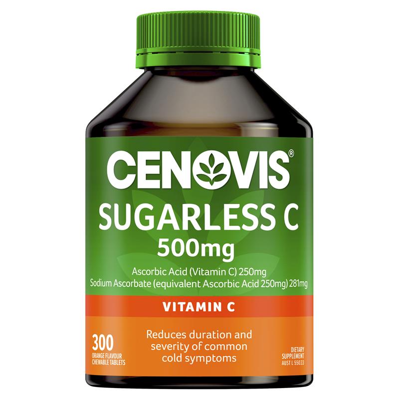 Cenovis Vitamin C 500mg Sugarless 萃益维天然维生素C无糖维他命C维CVC咀嚼片 300片