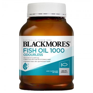 Blackmores  Odourless Fish Oil 1000mg  澳佳宝 深海鱼油软胶囊 无腥味无味鱼油 Omega-3 DHA EPA 400粒