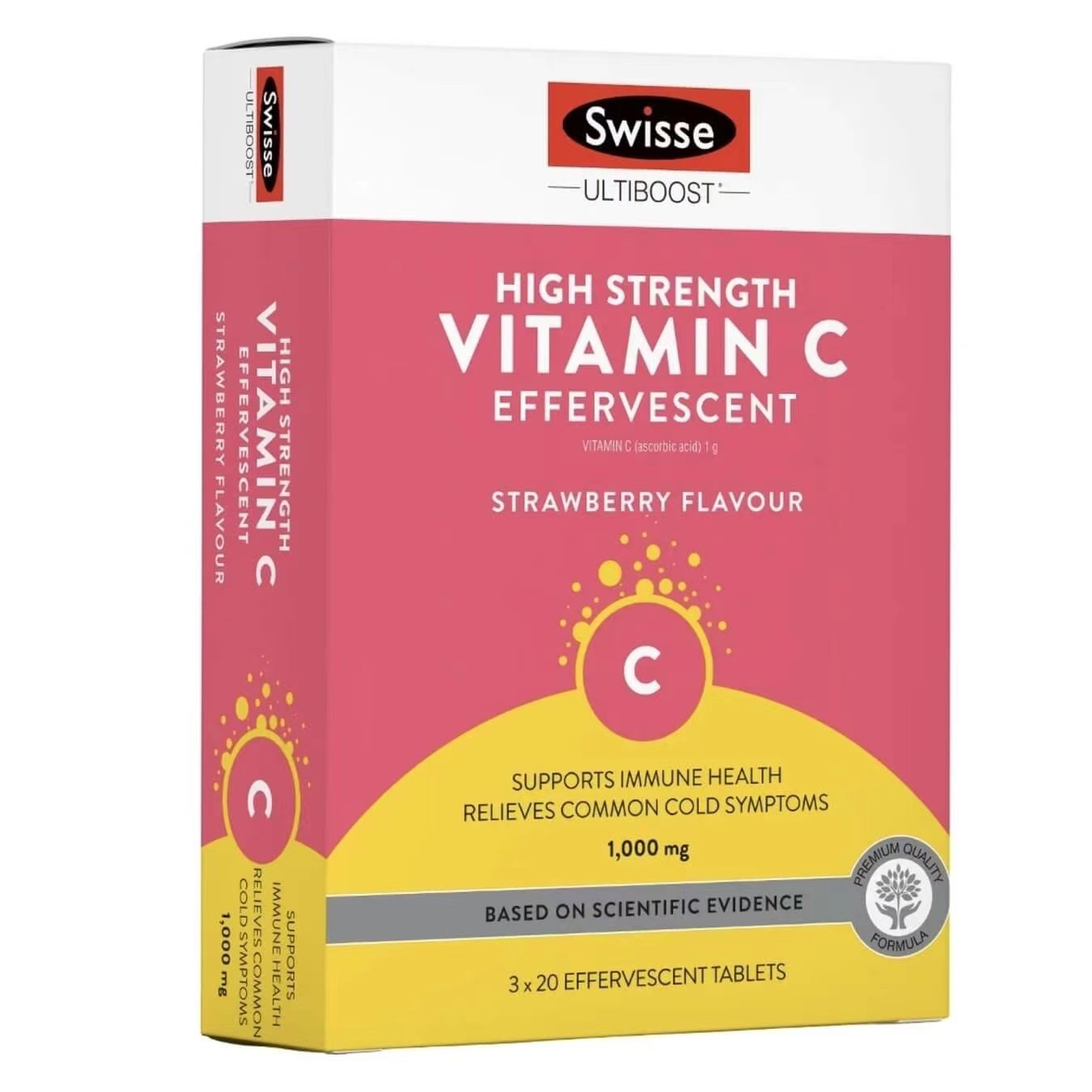 Swisse Ultiboost High Strength Vitamin C Effervescent Tablets 斯维诗维C泡腾片维生素C天然高含量VC无糖 60片