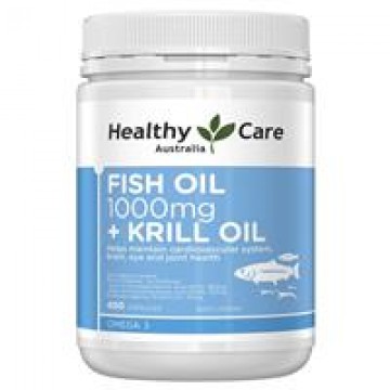 Healthy Care Fish Oil1000mg+Krill Oil深海鱼油+磷虾油胶囊1000毫克 400粒