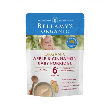   Bellamy's Organic 6+ 贝拉米苹果肉桂米粉米糊粥 125g 